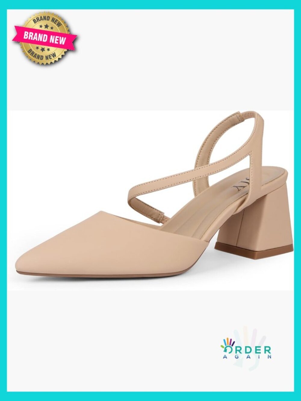Closed Pointed Toe Chunky Mid Heel Slingback Pumps Formal Wedding Dress Shoes
